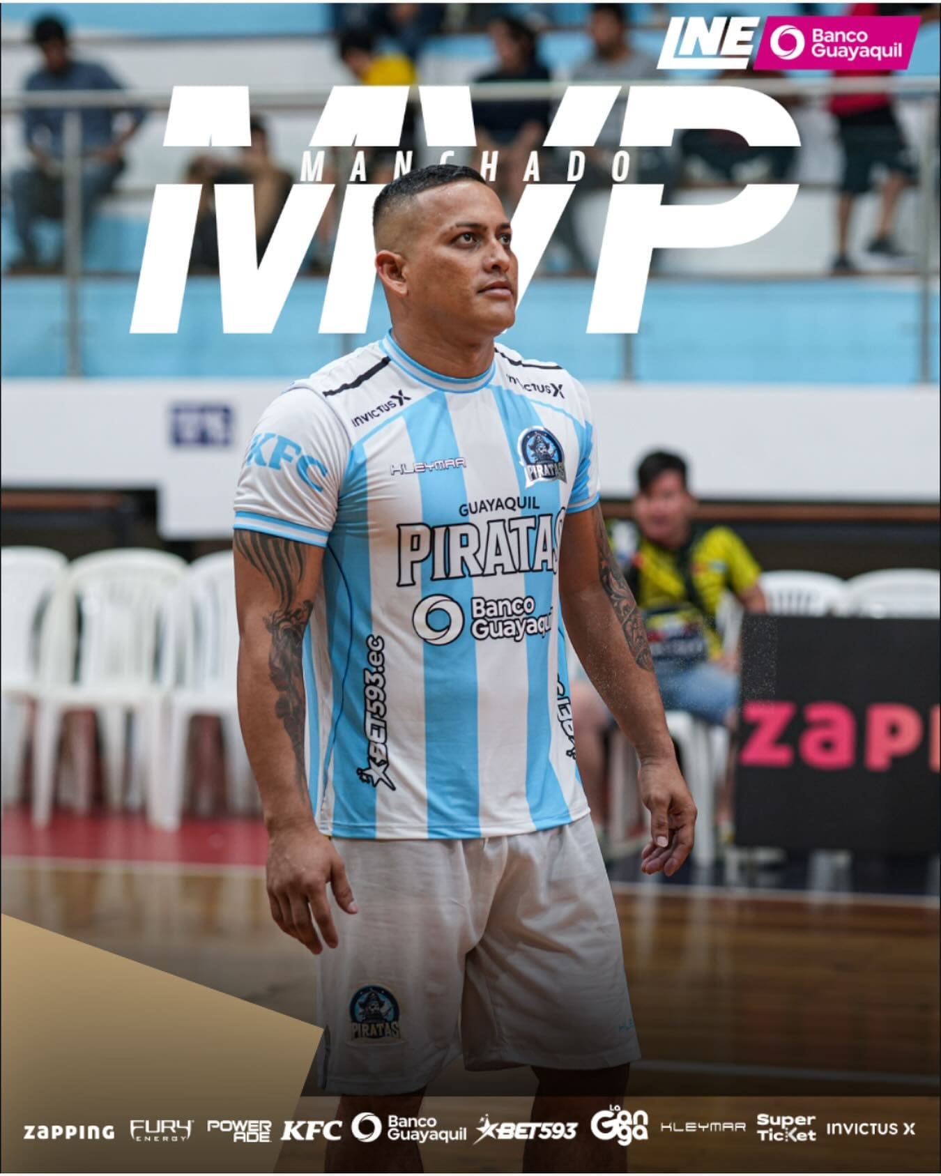 Manchado MVP de Guayaquil Piratas de la LNE